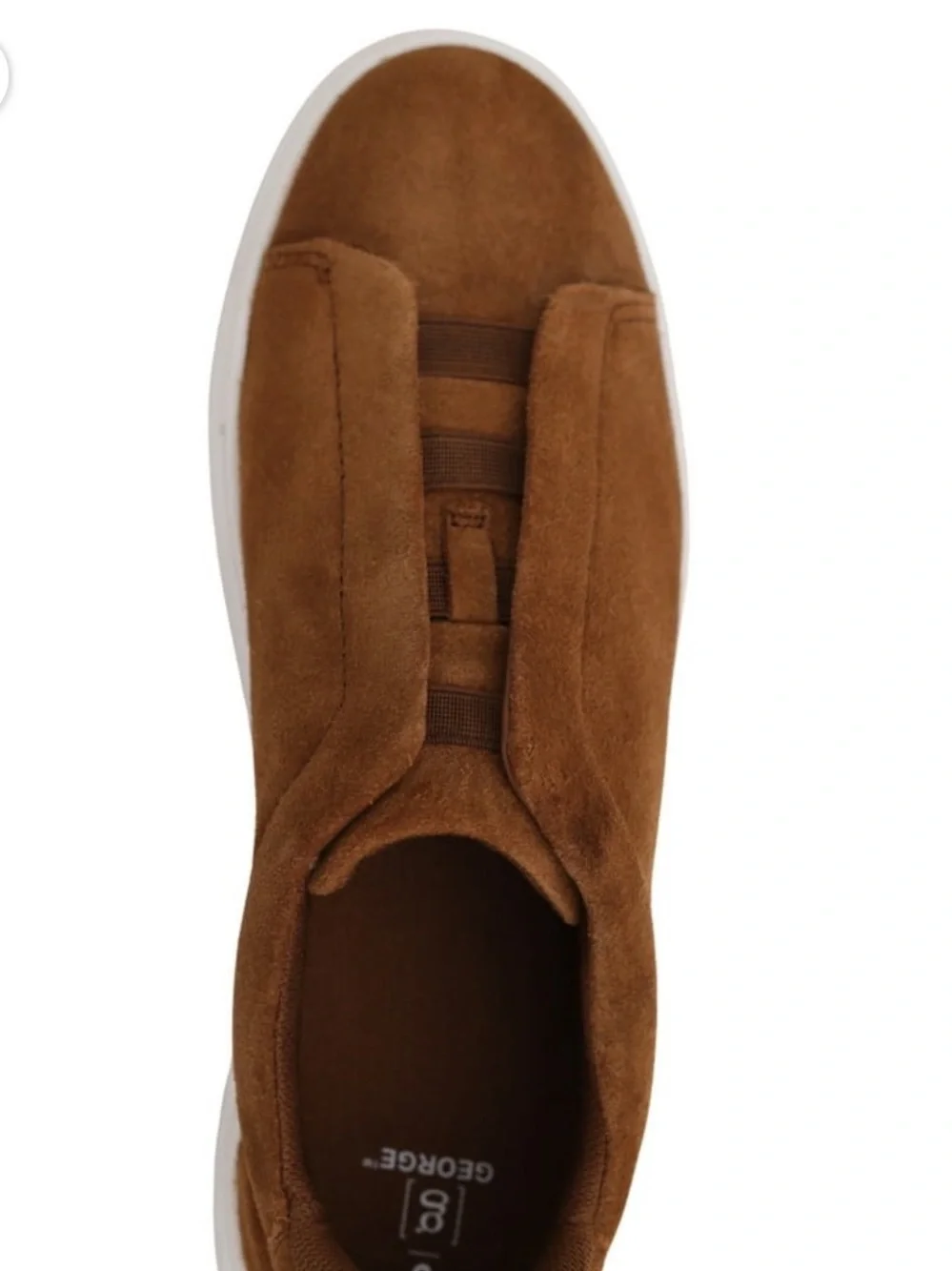 NWT! George Men's Gore Slip On Shoes Cognac Brown Size 11 Genuine Leather No Box